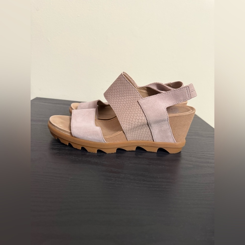 Sorel Joanie Pink Slingback Wedge Leather Sandal Women's Size 9.5 - Picture 4 of 7